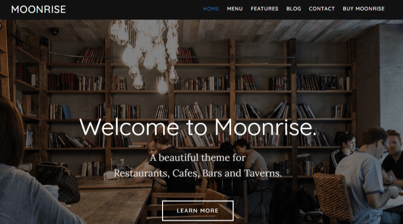 Moonrise WordPress Restaurant theme