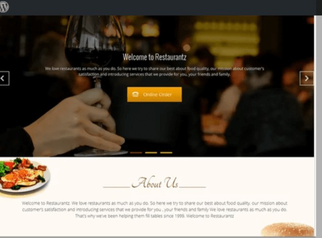 Restaurants WordPress theme