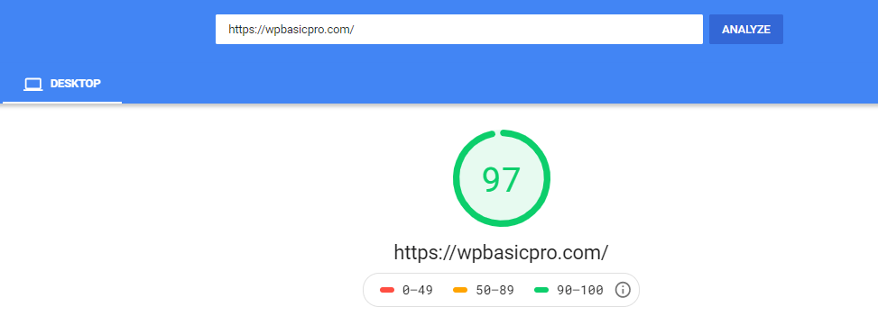 WPBasic Pro Page speed