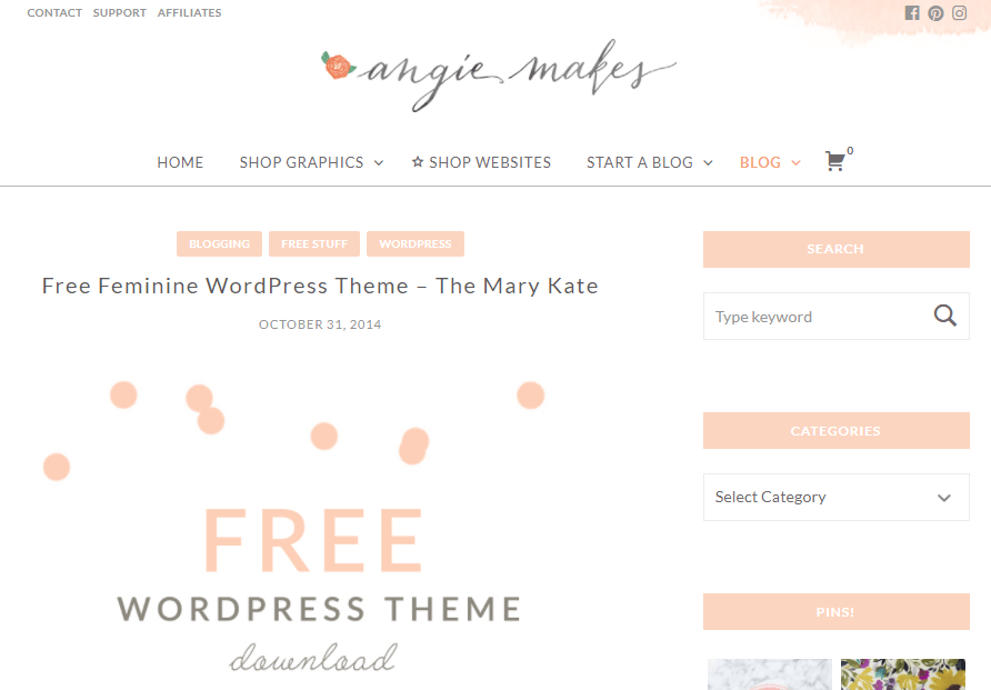 Mary Kate feminine WordPress theme