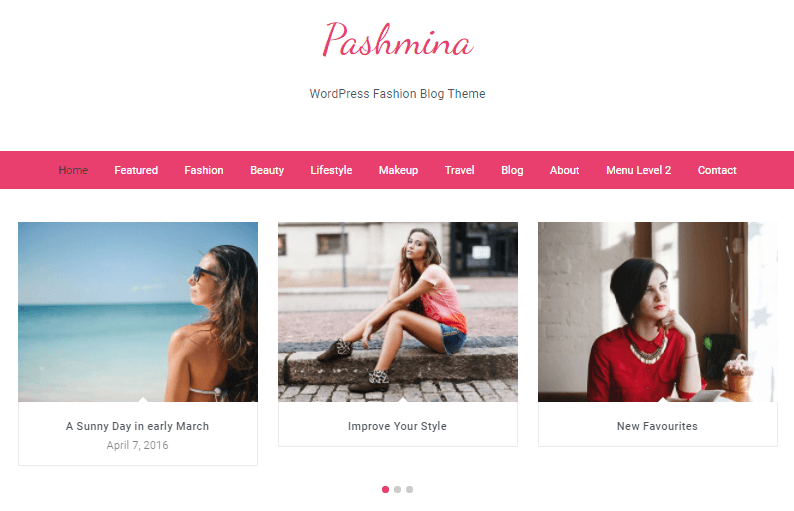 Pashmina feminine WordPress theme