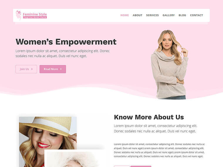 Feminine Style WordPress theme