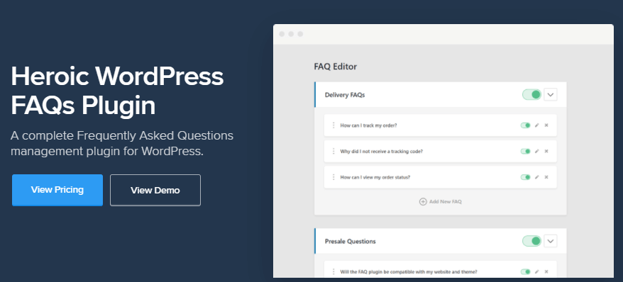 Heroic WordPress FAQs plugin