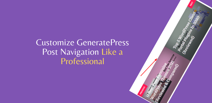 how to customize post navigation in GeneratePress