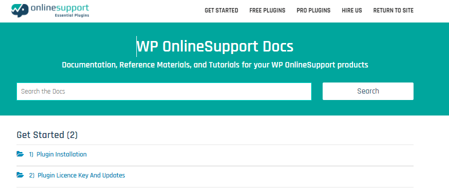 online support and doc