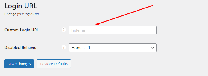 Custom login URL feature
