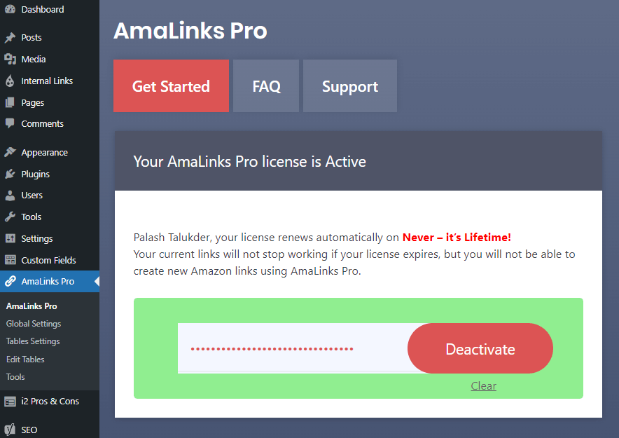 Amalinkspro license activation