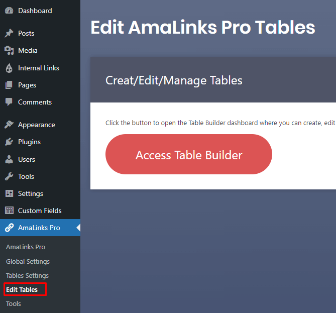 Edit amaLinkspro tables