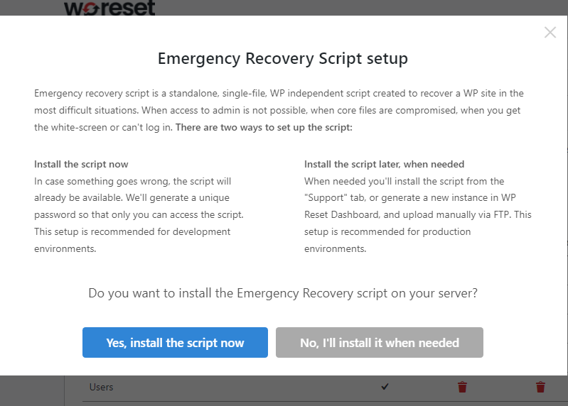 emergency recovery script