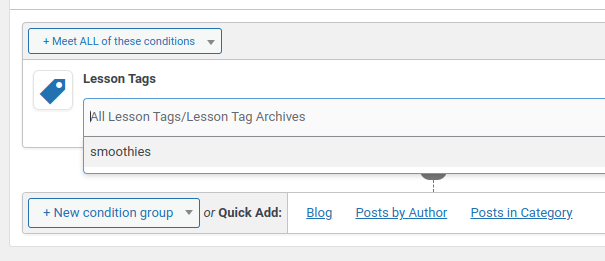 add content aware lesson tags
