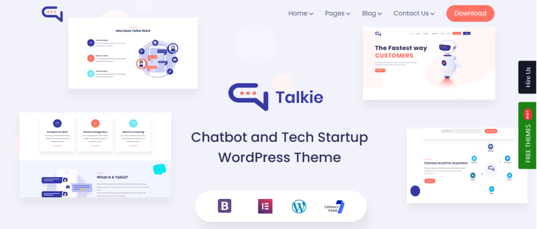 Talkie – Chatbot and Tech Startup WordPress Theme 
