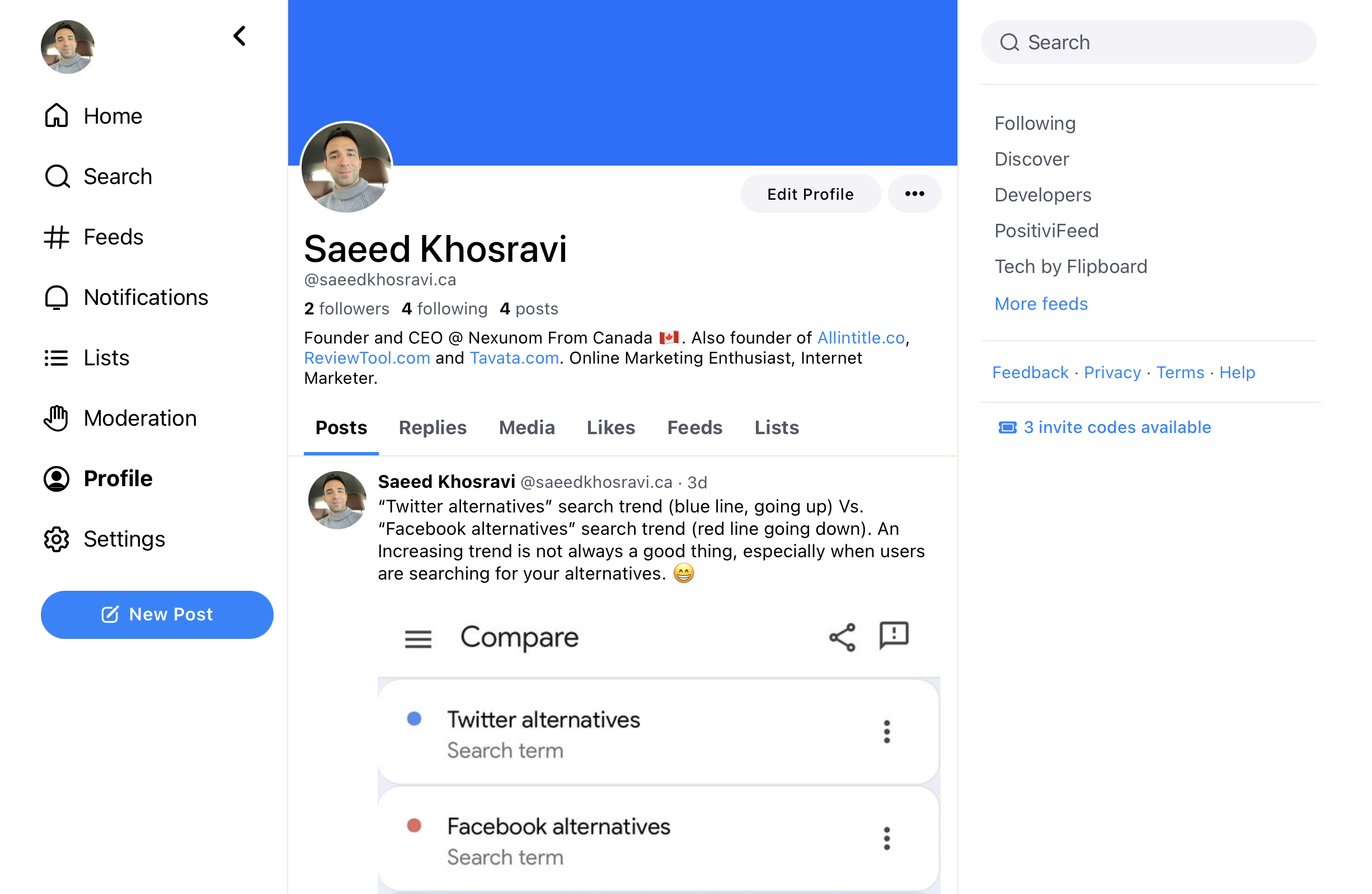 BlueSky Profile - Saeed Khosravi
